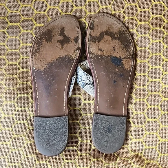 Sam Edelman Gwen Metallic Snakeskin Leather Sandals - Picture 3 of 3